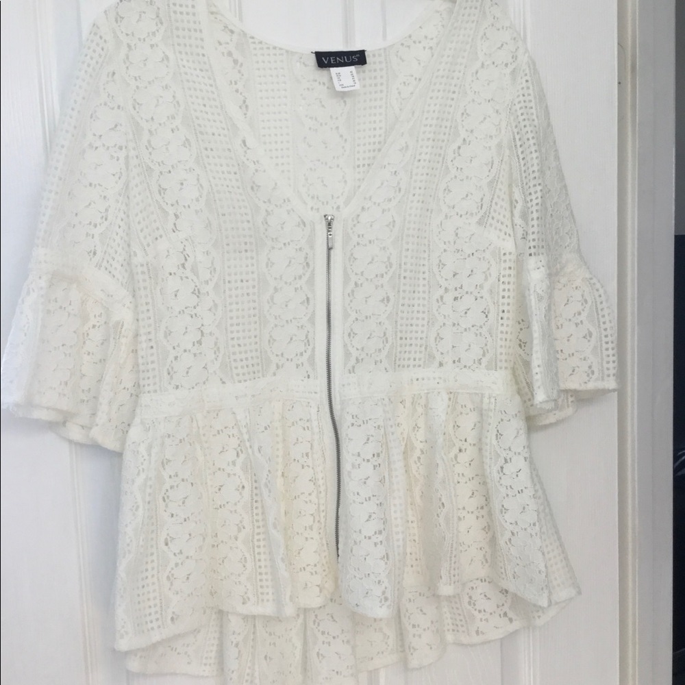 Venus cream lace zip jacket,  perfect size 10